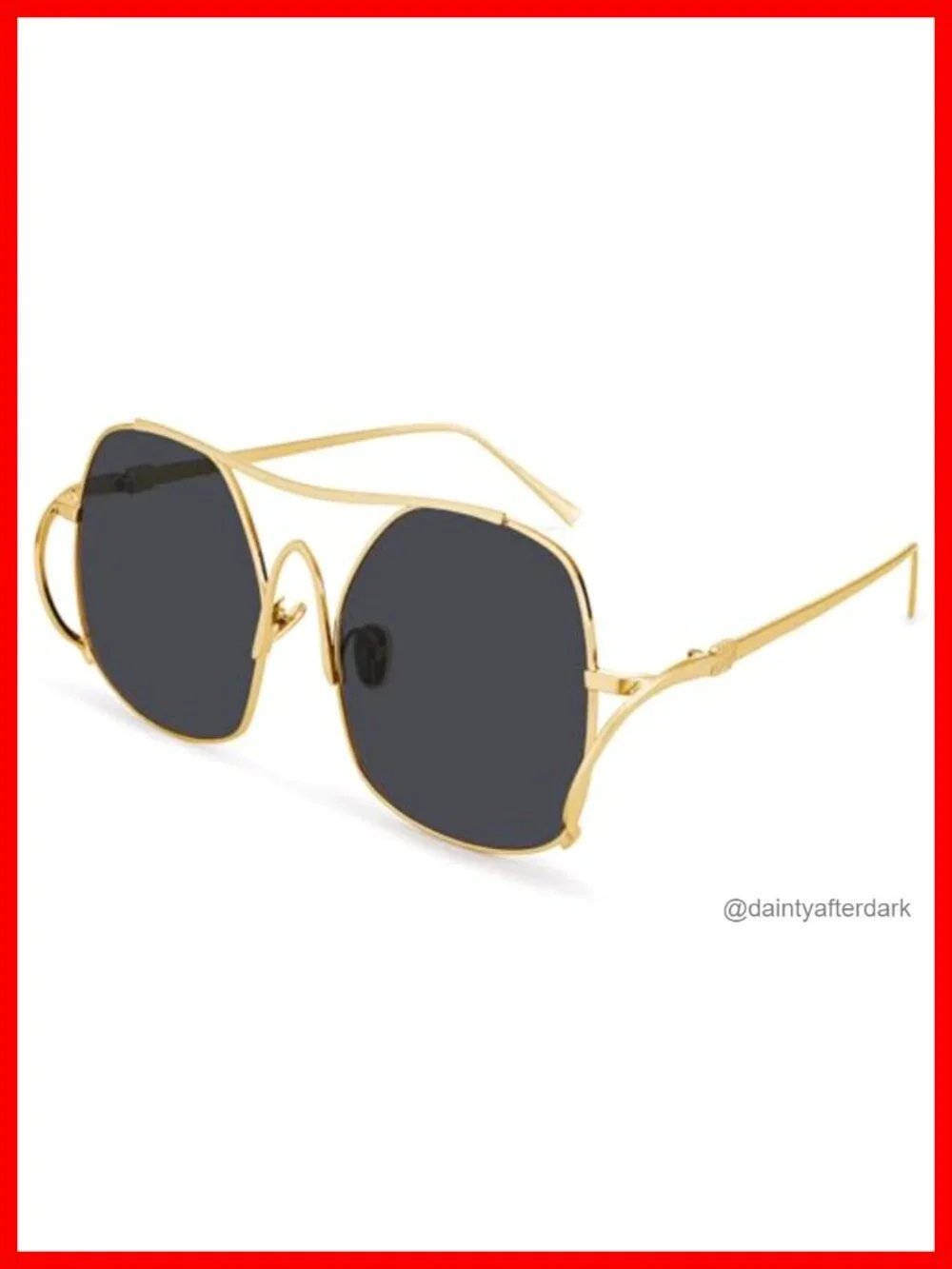 Oversized Metal Aviator Sunglasses UV400 Retro Square Frame Shades Women